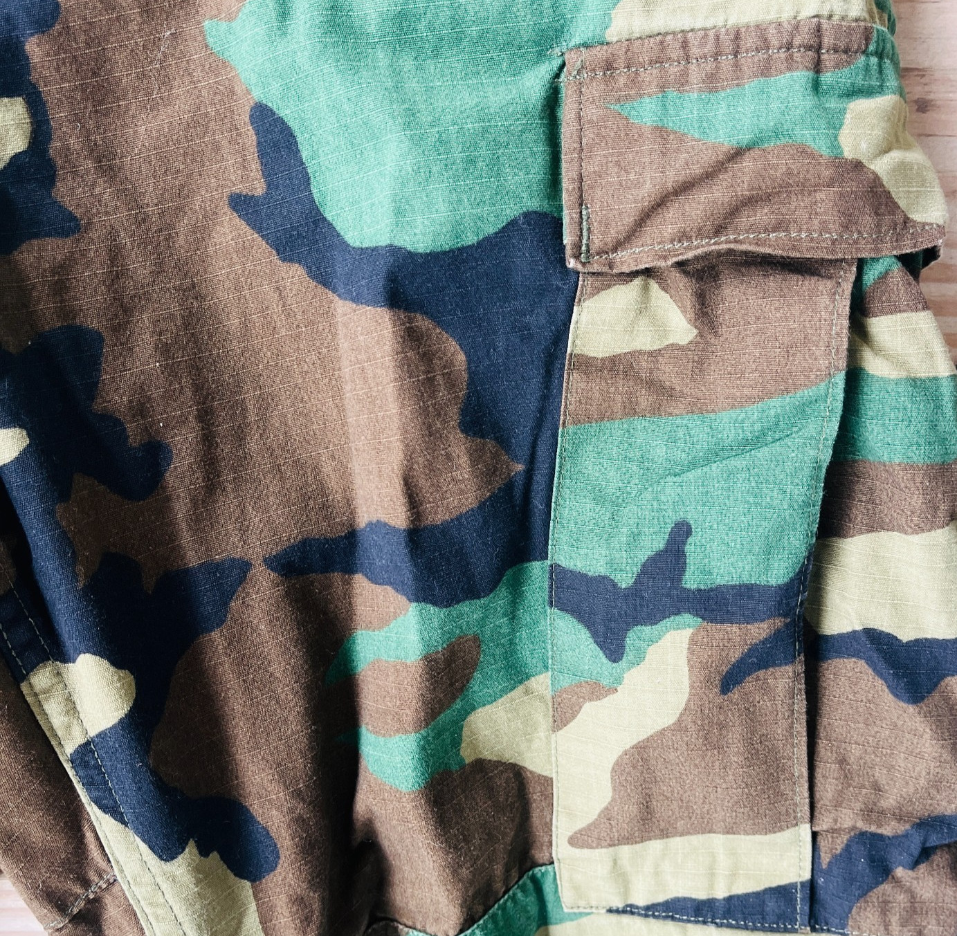 US Army Woodland Camo BDU Combat Trousers Medium Regular Green Brown - Image 4