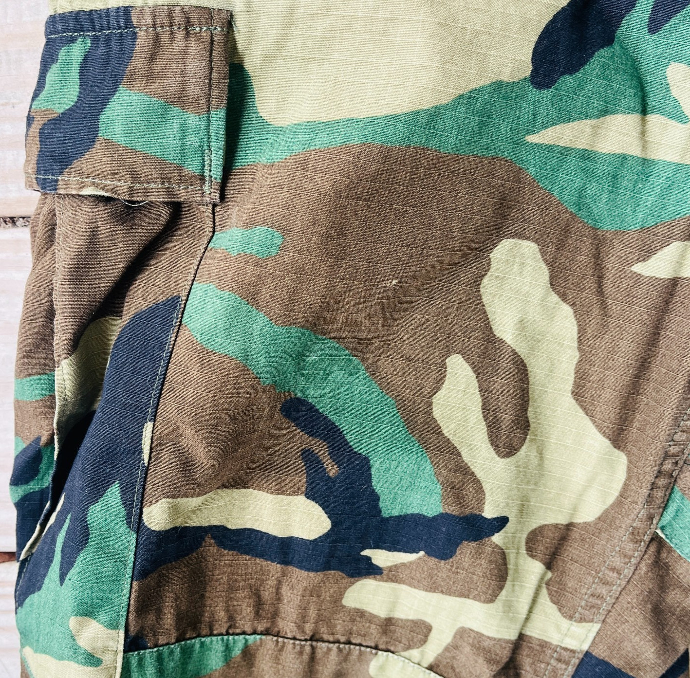 US Army Woodland Camo BDU Combat Trousers Medium Regular Green Brown - Image 5