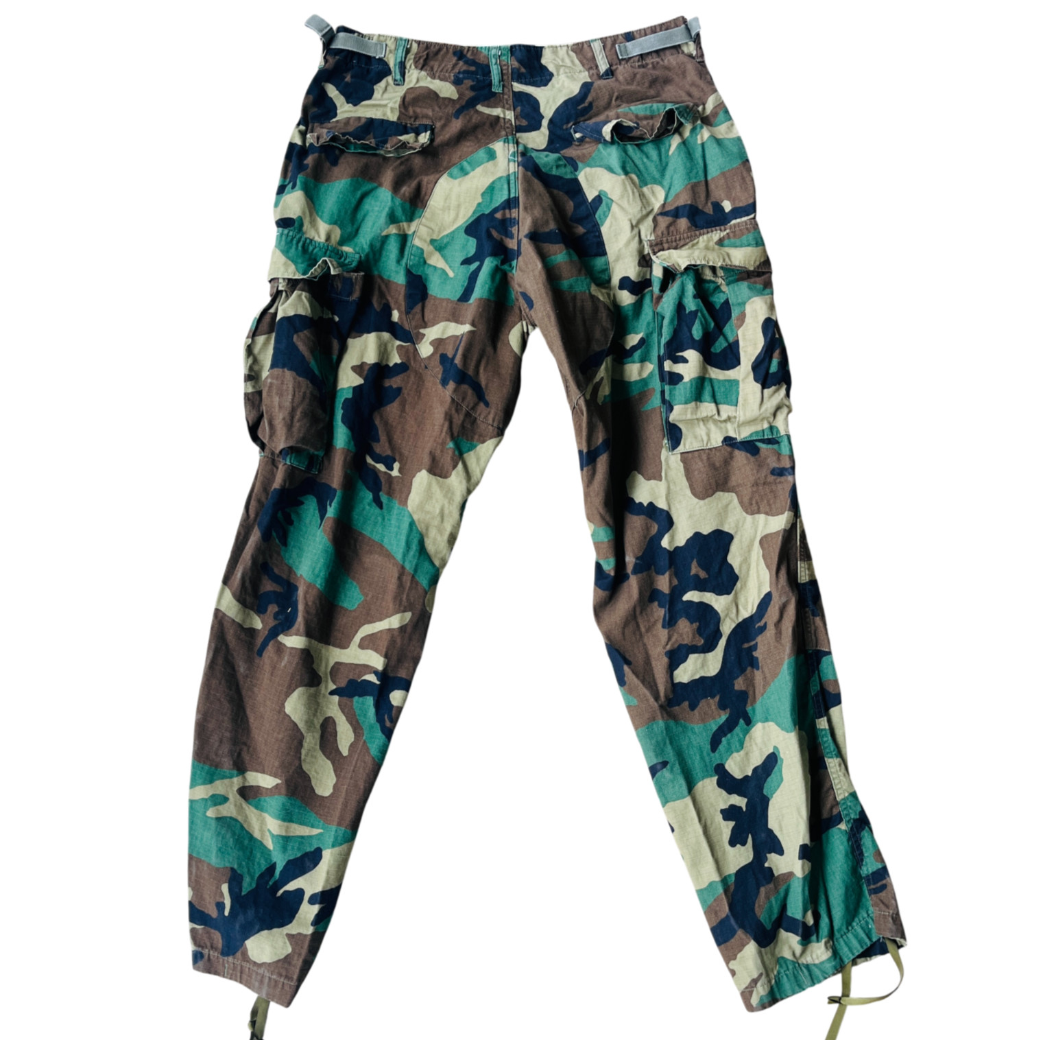 US Army Woodland Camo BDU Combat Trousers Medium Regular Green Brown - Image 8